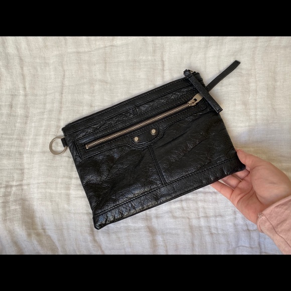 Balenciaga black leather clutch travel bag - Picture 2 of 7